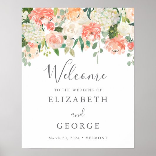 ピーチアンドクリームウェルカムサイン ポスター (正面)