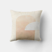 ピーチアンドクリームペイントブラシ抽象芸術 クッション (裏面)