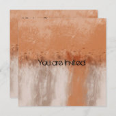 ピーチアンドクリーム抽象芸術ベビーシャワー 招待状 (正面/裏面)