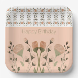 ピーチアンドグリーンスクエア ペーパープレート