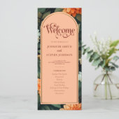 ピーチアンドグリーンフローラゴールドフォイルアーチ結婚ーズ プログラム (スタンド正面)