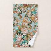 ピーチアンドグリーンフローラ バスタオルセット (ハンドタオル)