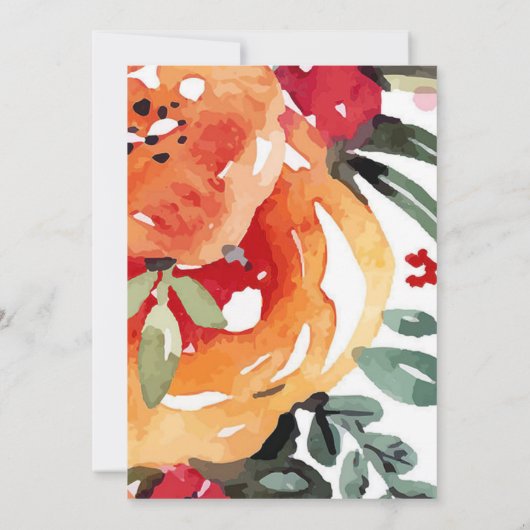 ピーチアンドグリーンリーウォーターフローラブライダルシャワー 招待状 (裏面)