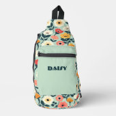 ピーチアンドグリーンレトロフローラ スリングバッグ (正面)