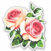 ピーチアンドコーラルピンクローズ シール (正面)