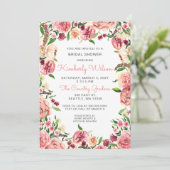 ピーチアンドコーラルフラワーズフローラブライダルシャワー 招待状 (スタンド正面)