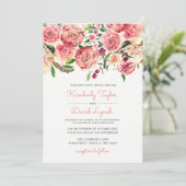 ピーチアンドコーラルフラワーズフローラ結婚式招待状 招待状 (スタンド正面)