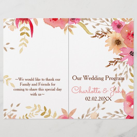 ピーチアンドコーラルフローラ春の結婚式 (正面)