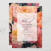 ピーチアンドコーラルフローラ結婚ズ 招待状 (正面/裏面)