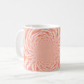 ピーチアンドコーラル抽象芸術波 コーヒーマグカップ (正面左)