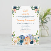 ピーチアンドネイビーブルーパンプキンスブライダルシャワー 招待状 (スタンド正面)