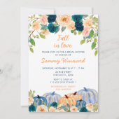 ピーチアンドネイビーブルーパンプキンスブライダルシャワー 招待状 (正面)