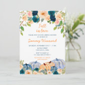 ピーチアンドネイビーブルーパンプキンスブライダルシャワー 招待状 (スタンド正面)