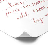 ピーチアンドピンクピーニーバラ金ゴールドミモサバーサイン ポスター (角)