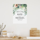 ピーチアンドピンクフローラ庭園の結婚式歓迎 ポスター (キッチン)