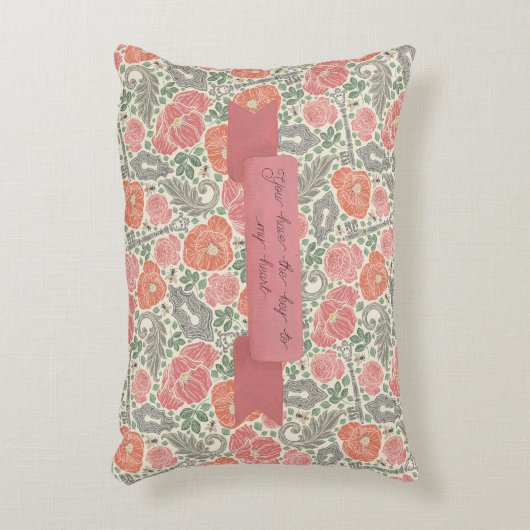 ピーチアンドピンクポピー気持ちシェルパブランケット アクセントクッション (正面(垂直))