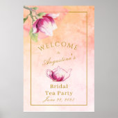 ピーチアンドピンクマグノリアブライダルティーウェルカム ポスター (正面)