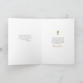 ピーチアンドピンクローズ金ゴールドフレーム誕生日カード カード (内部)