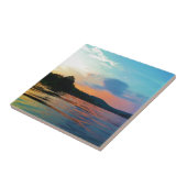 ピーチアンドブルーサンセットオンマウンテンレイク タイル (側面)