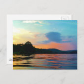 ピーチアンドブルーサンセットオンマウンテンレイク ポストカード (正面/裏面)