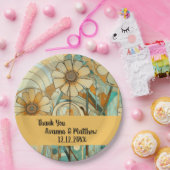 ピーチアンドベージュフローラ抽象芸術 ペーパープレート (パーティー)