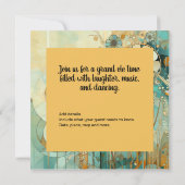 ピーチアンドベージュフローラ抽象芸術 招待状 (裏面)