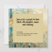 ピーチアンドベージュフローラ抽象芸術 招待状 (裏面)