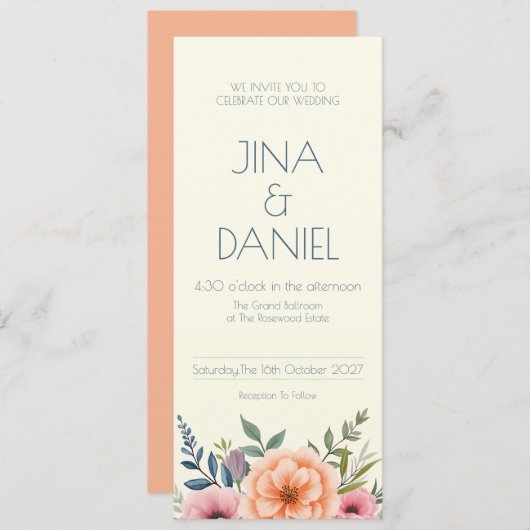 ピーチアンドペタルドリーム 招待状 (正面/裏面)