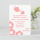 ピーチアンドホワイトティーパーティの招待状 招待状 (スタンド正面)