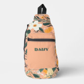 ピーチアンドホワイトフローラプリント スリングバッグ (正面)