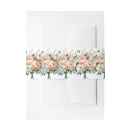 ピーチアンドホワイトフローラ 招待状ベリーバンド