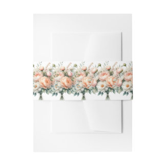 ピーチアンドホワイトフローラ 招待状ベリーバンド