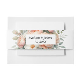 ピーチアンドホワイトフローラ 招待状ベリーバンド