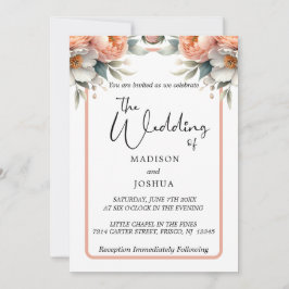 ピーチアンドホワイトフローラ 招待状