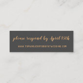 ピーチアンドポピーミニくもの巣RSVPカード スキニー名刺 (裏面)