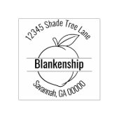 ピーチアートワークラウンドアドレス名カスタム ラバースタンプ (インプリント)