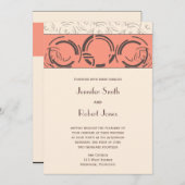 ピーチアールデコサークル結婚式招待状 招待状 (正面/裏面)