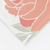 ピーチイエローオレンジ牡丹フローラベビーマイルストーン フリースブランケット (角)