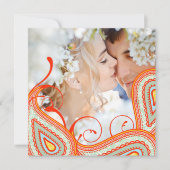 ピーチイエローコーラルミントモダン写真保存日 セーブザデート (正面)