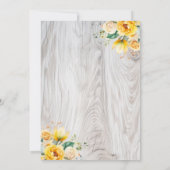 ピーチイエローライト素朴ウッドフローラ結婚ズ 招待状 (裏面)