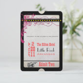 ピーチイエロー遊ヴィンテージシアターチケットRSVP 出欠カード (スタンド正面)