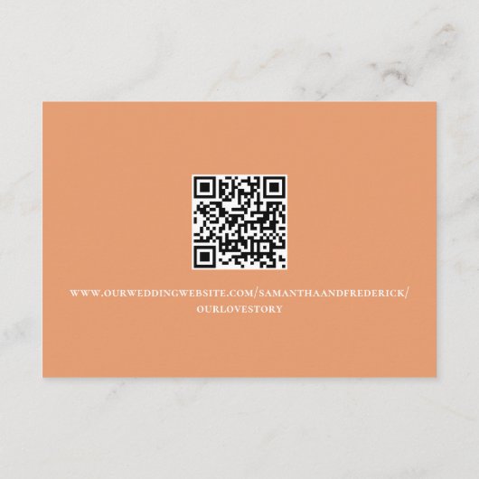 ピーチウェディングレセプションフローラQRコード エンクロージャーカード (裏面)