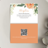 ピーチウェディングレセプションフローラQRコード エンクロージャーカード