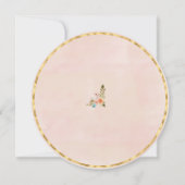 ピーチウォーターのカラーバラと金ゴールド幾何学模様 招待状 (裏面)