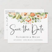 ピーチウォーターのカラーフローラ保存日 案内ポストカード (正面/裏面)