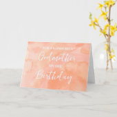 ピーチウォーターカラーゴッドマザー誕生日 カード (黄色い花)