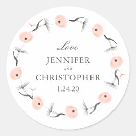 ピーチウォーターカラーダンデ結婚リオンのカスタム好意 ラウンドシール