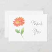 ピーチウォーターカラーデイジー サンキューカード (正面/裏面)