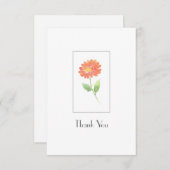 ピーチウォーターカラーデイジー サンキューカード (正面/裏面)