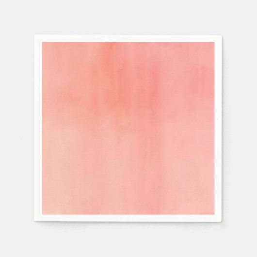 ピーチウォーターカラーデザイン紙ナプキン スタンダードカクテルナプキン (正面)